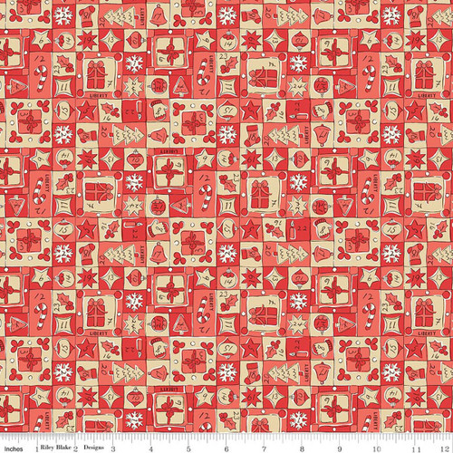 Liberty Quilting: Festive Magic - Jolly Countdown D (Reds)