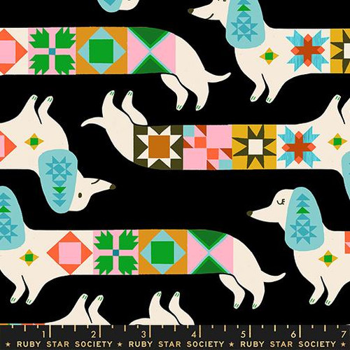 Ruby Star Society: 1 800 Notion - Quilt Dog in Soft Black