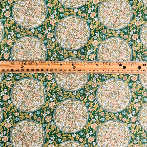 Liberty Fabrics: Medallion Floral C (Green) Tana Lawn® 