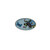 Blue Butterfly Florals Oval Ceramic Button