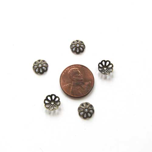 Filigree Antique Bronze Bead Caps (8mm) Jones Vandermeer