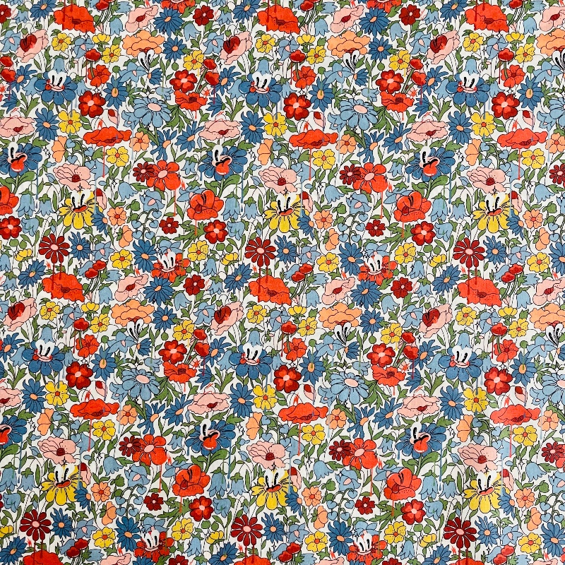 Liberty Fabrics: Hattie Park A (Blue Red Orange) Tana Lawn®