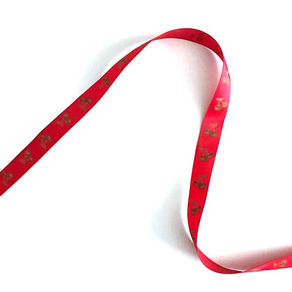 French Red Cherry Ribbon - 5/8