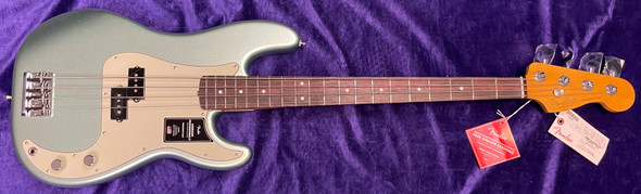 Fender AM Pro II P-Bass, Mystic Surf Green / Rosewood 4 String Bass At Bass Central