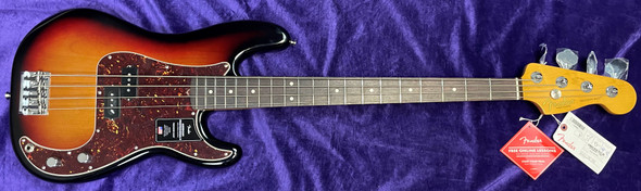 Fender AM Pro II Precision, 3-Tone Sunburst w/ Rosewood 4 String Bass At Bass Central