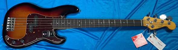 Fender AM Pro II (5) Precision, 3-Tone Sunburst / Rosewood 5 String Bass At Bass Central