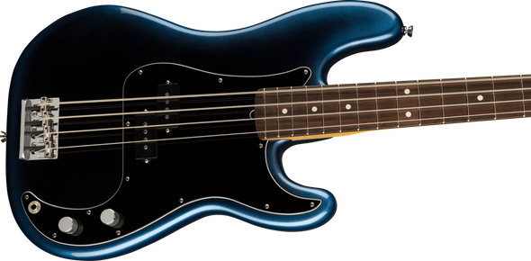 Fender AM Pro II Precision Bass, Dark Night / Rosewood 4 String Bass At Bass Central
