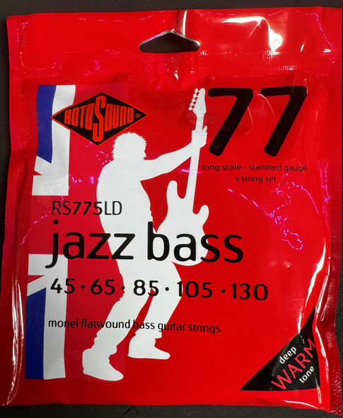 ROTOSOUND RS775LD Flatwound Bass Strings  5 String Set, 45-130