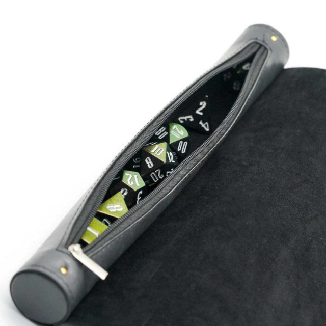 Foam Brain Games Black Roll Up Leatherette Dice Mat