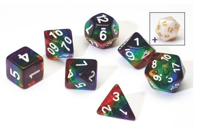 Sirius Dice RPG Dice Set 7 Rainbow Translucent Resin