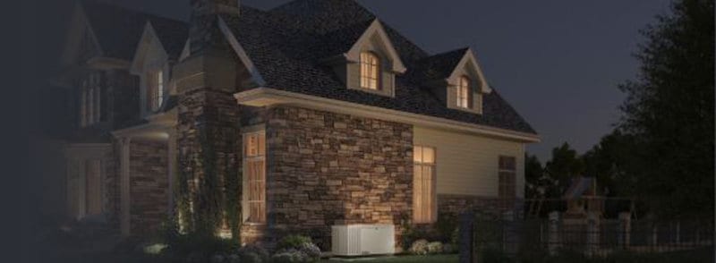 Standby Generators Keep the Power On when the Utility Power Goes Out House on Standby Power Supplied by Kohler Home Backup Generator