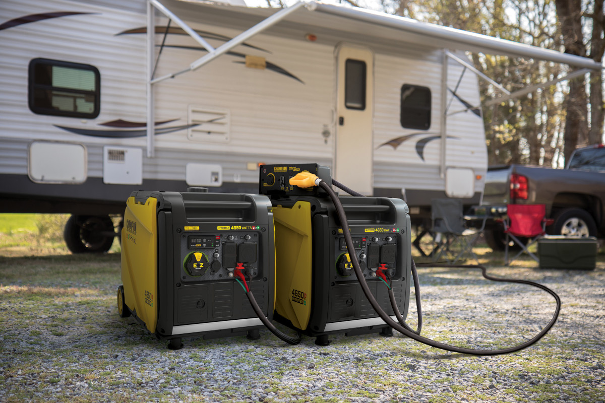 Champion 4650 Watt Dual Fuel Generators Connected in Parallel for RV Power