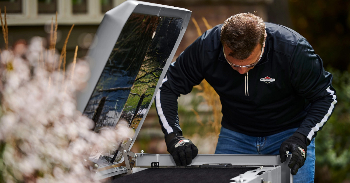 Briggs and Stratton Trained Service Tech Performing Maintenance or Warranty Work on a Generator