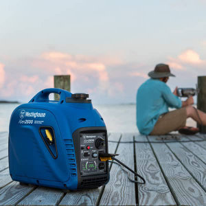 Man on Dock with Westinghouse iGen2500 Inverter Generator