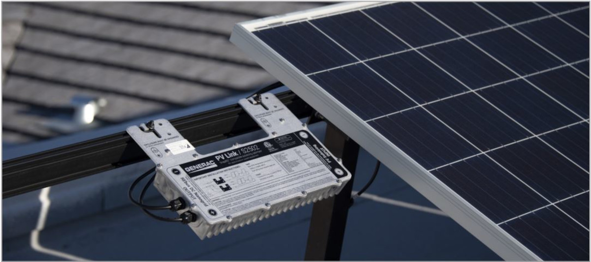 PWRview PV Link 2500-Watt MPPT Charge Controller installed on a solar array.