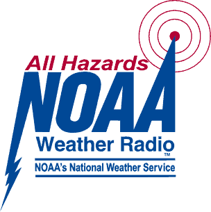 The NOAA all Hazards Weather Ready Logo advertising the NOAA National Weather Service Radio Service.