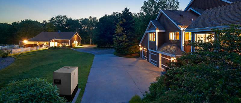 Generac Protector Diesel Standby Generator on a Farm for the Home, Barn, and Outbuildings