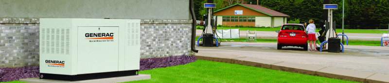 Generac Liquid-Cooled Commerical Standby Generator Installed at a Gas Station