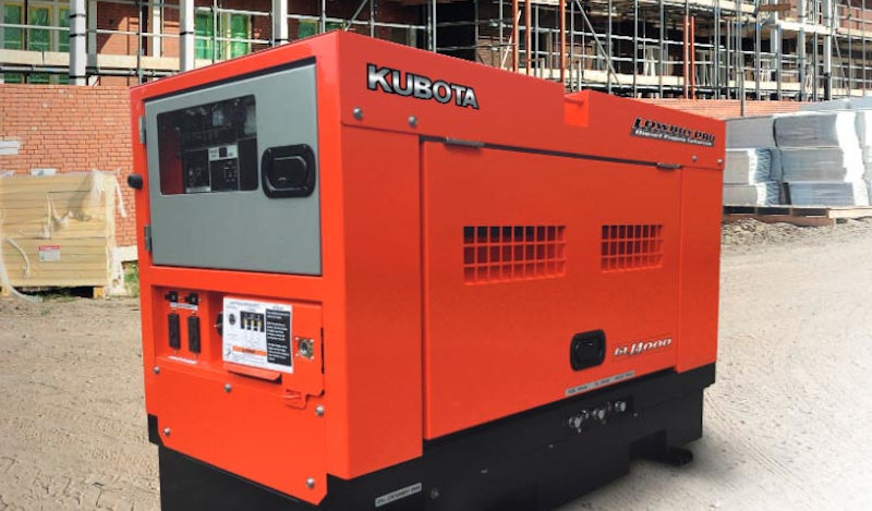 Kubota Lowboy II 14,000 Watt Liquid-Cooled Portable Generator on a Job Site