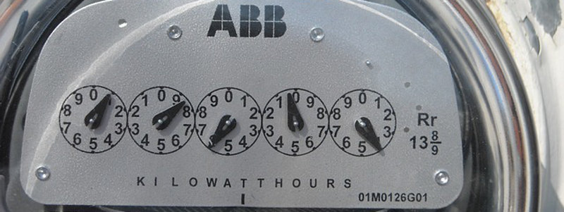 Electric Meter Showing Kilowatt Hours of Electric Power Used