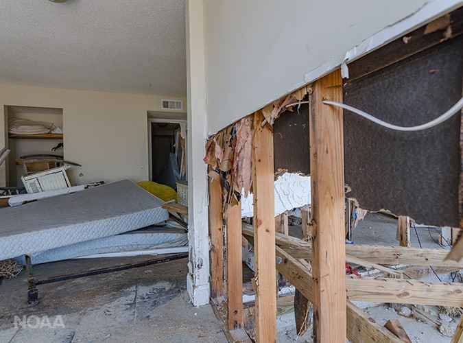 This home was literally gutted by the storm surge and pounding waves of Hurricane Matthew