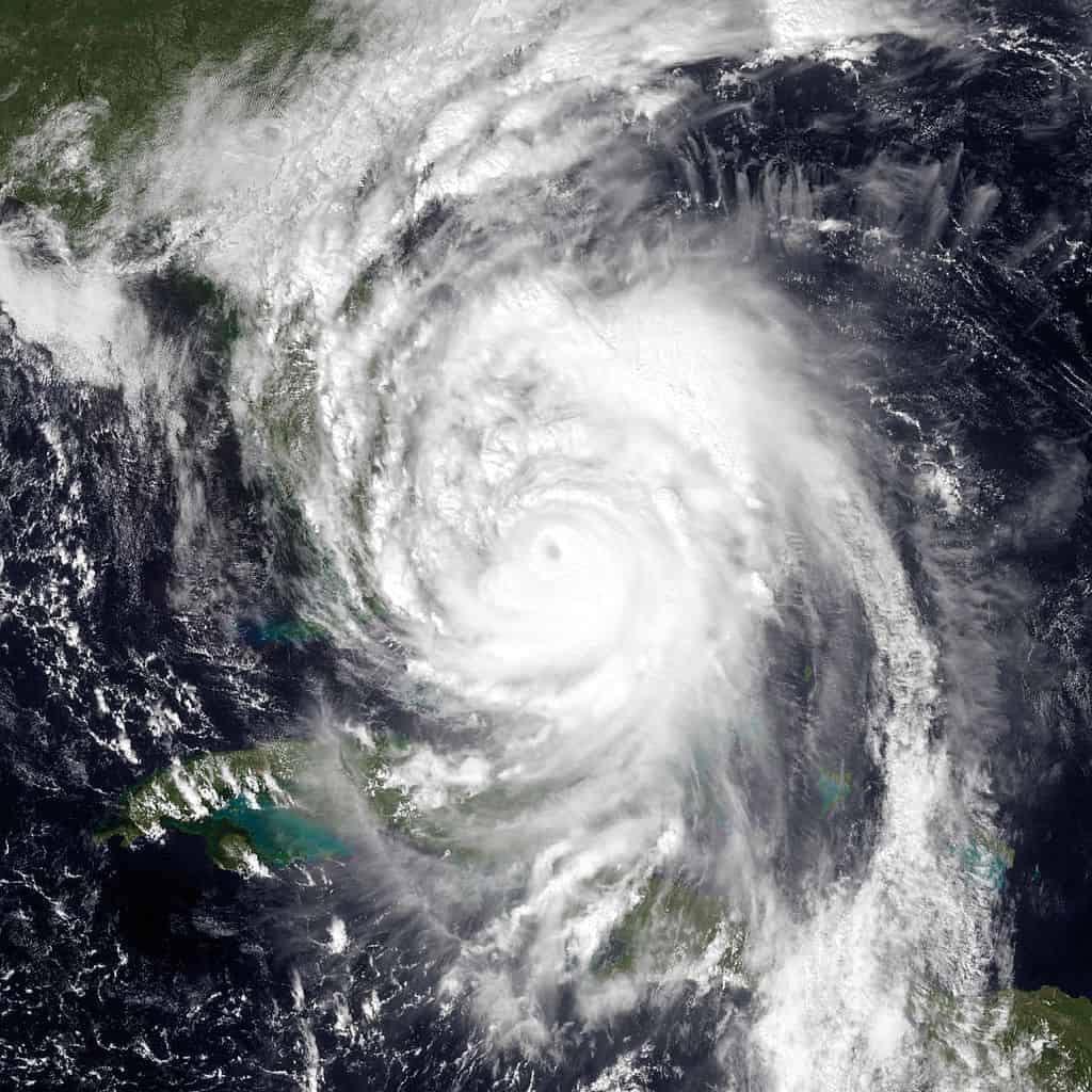 Hurricane Matthew after passing over Cuba just before reaching Florida.