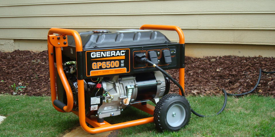 A Generac GP6500 Electric Start Portable Generator