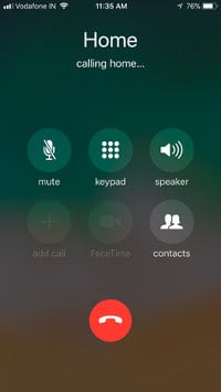 IPhone Calling Screen - Calling Home