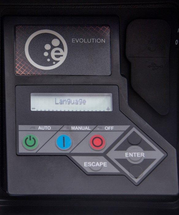 Generac Evolution Controller: Two Line, Multilingual Controller for Programming, Monitoring, Display, and Controls