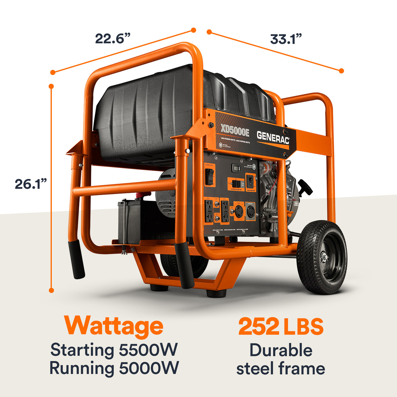 Generac Portable 5000 Watt Diesel Generator | Norwall