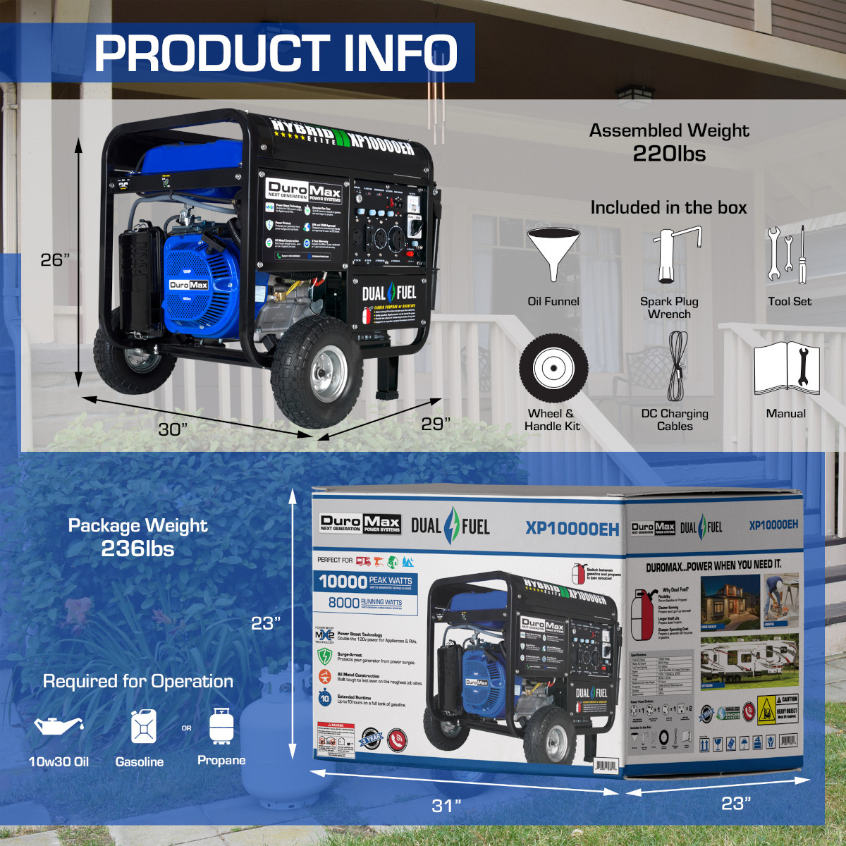 DuroMax XP10000EH Dual Fuel 10000 Watt Generator | Norwall