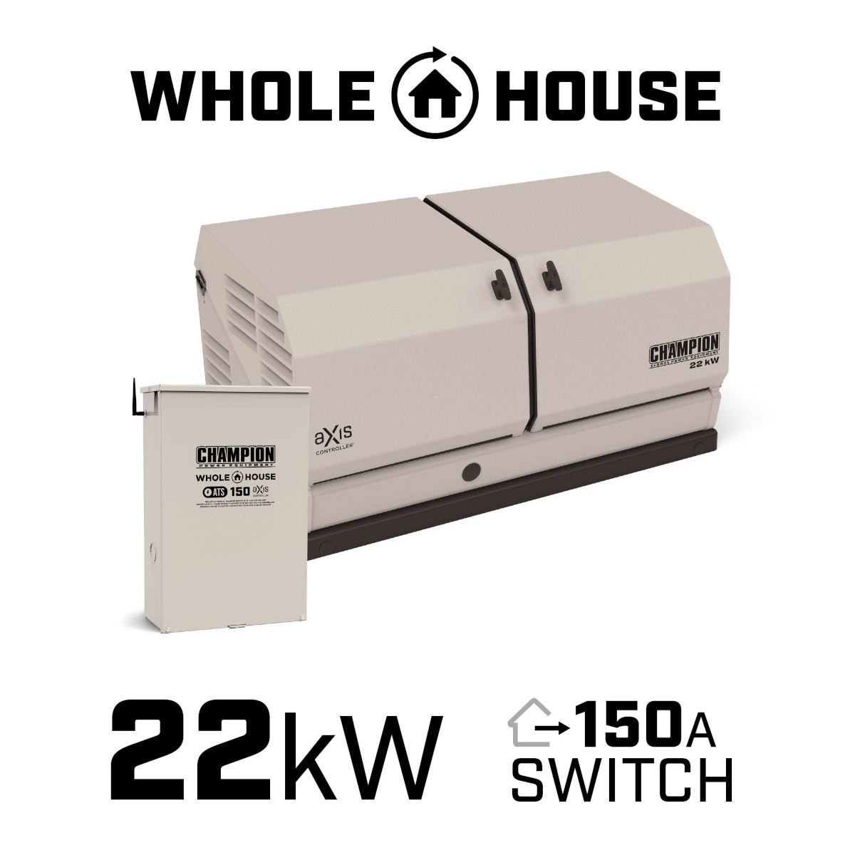 Champion 22kW Home Standby Generator + 150A ATS 201378