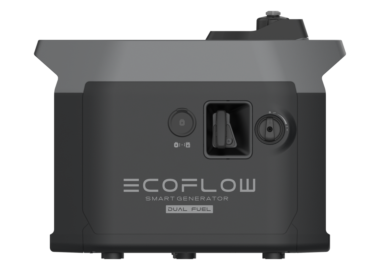 Left View of the EcoFlow Dual Fuel Generator with LP Port and Recoil Start Handle