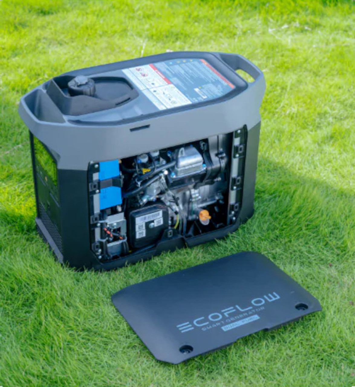 EcoFlow Dual Fuel Generator View of Removable Side Maintenance Panel