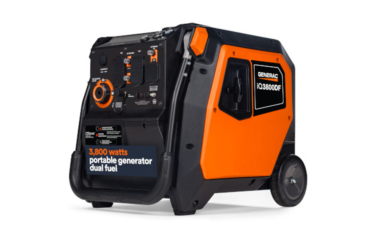 Generac IQ3800DF Dual Fuel Inverter Generator.