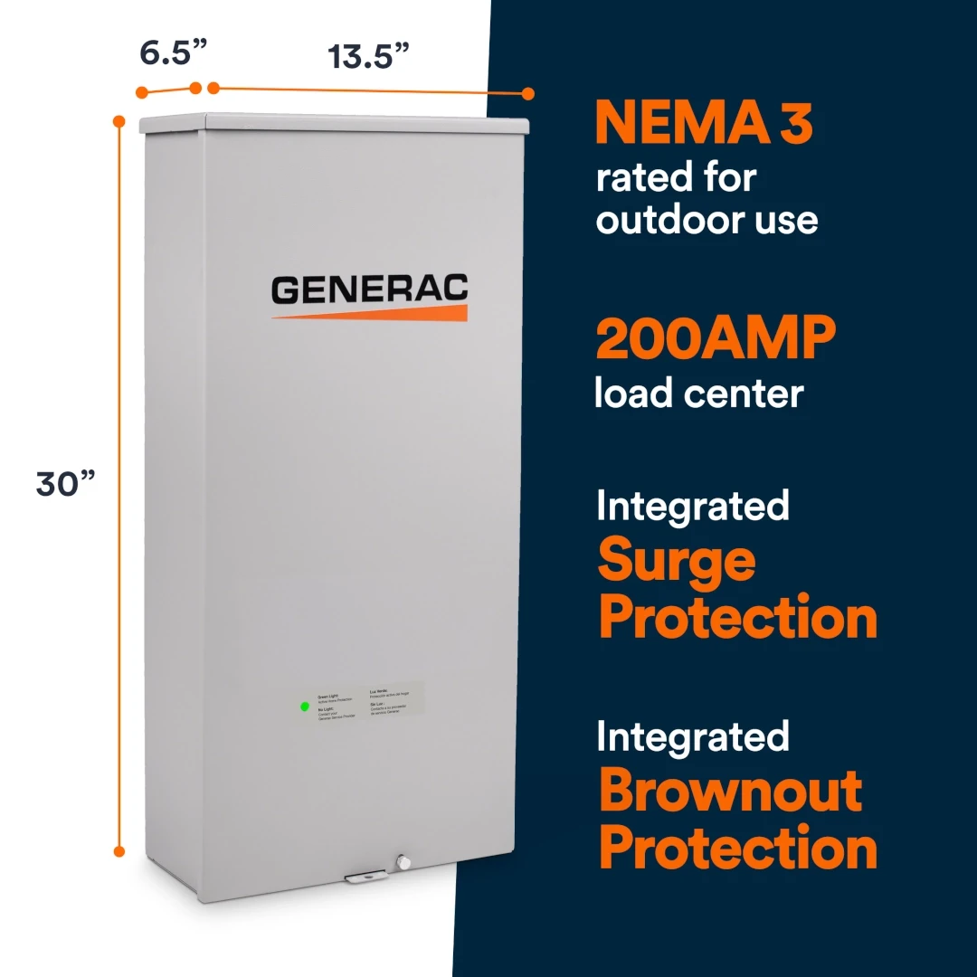 Generac 200 Amp SPD Protected SE Automatic Transfer Switch