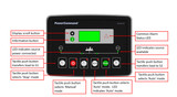 Cummins OTEC PowerCommand 40 Digital LCD Controller Annotated with Features and Controls