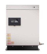 48kW Generac 240V Generator RG04845JNAX—Side view showing controller window—LCD controller visible without opening cabinet.