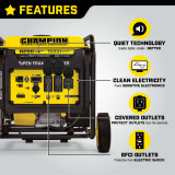 Features - Champion 6250 Starting Watts - Quiet 69 dBA Noise - Clean Power <3% THD - GFCI Protected Household Outlets