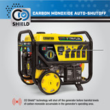 Champion Tri Fuel Generator with CO Shield shuts down automatically if Carbon Monoxide levels rise.