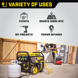 Use the Champion Tri-Fuel Generator for Power Outages, DIY Projects, Events, and Remote Work Sites