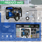 Product Information DuroMax XP4850HX 4850 Generator 3850 Running Watts.