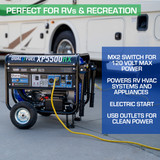 The XP5500HX Generator with CO Alert and Dual Fuel Operation is perfect on RV or Camping trips, or anywhere you need portable power.