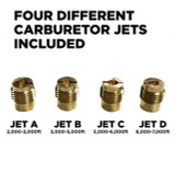 The Cummins High Altitude Regulator Kit for P9500df Generators made on or before July 19, 2020 includes four jets for different altitudes.