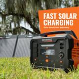 The GB2000 Solar Generator with built-in MPPT Charge Controller charges fast from optional solar panels.