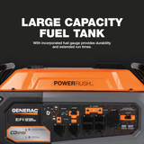 Generac GP18000EFI Generator with 14.2 Gallon Fuel Tank for a 9-Hour Run Time at 50% Load