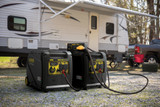 Two Champion 4500 Dual Fuel Generators Run in Parallel to Supply a Large Trailer RV