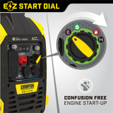 Champion's EZ Start Dial Makes Starting Easy with OFF, Gasoline, Propane, and Choke Positions