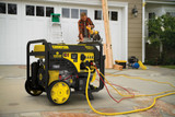 DIY Project on a Driveway Using Tools Powered by the Champion 7500 Watt Remote Start Generator with CO Shield