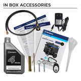 Included with the WGen12000DFc: Engine Oil, Funnel, Spark Plug Wrench, Quick-Release Pins, Remote Fob, Propane Regulator/Hose, 12V Battery Cable